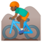 Ciclista Uomo Di Mountain Bike: Carnagione Medio-Scura