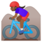 Ciclista Donna Di Mountain Bike: Carnagione Medio-Scura