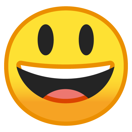 Faccina Con Un Gran Sorriso E Occhi Spalancati