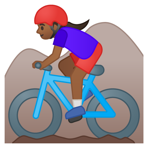 Ciclista Donna Di Mountain Bike: Carnagione Medio-Scura