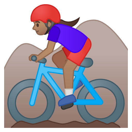 Ciclista Donna Di Mountain Bike: Carnagione Media