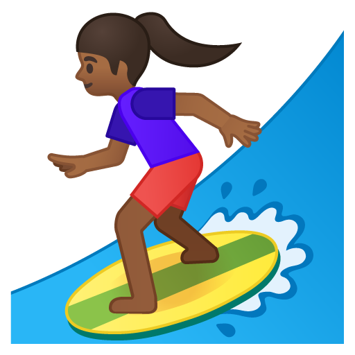 Surfista Donna: Carnagione Medio-Scura