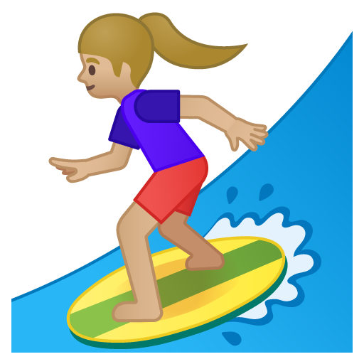 Surfista Donna: Carnagione Medio-Chiara
