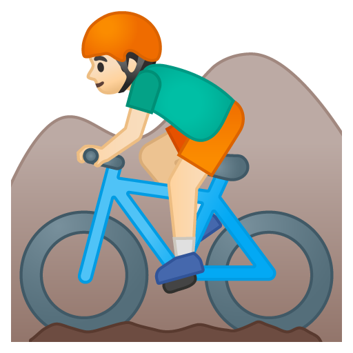 Ciclista Uomo Di Mountain Bike: Carnagione Chiara