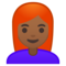 Donna: Carnagione Medio-Scura, Capelli Rossi
