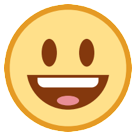 Faccina Con Un Gran Sorriso E Occhi Spalancati