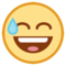 Faccina Con Un Gran Sorriso E Goccia Di Sudore