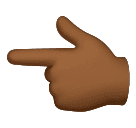 Указывающий налево палец: темный тон кожи для Huawei HarmonyOS 4.0