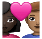 Пара з серцем-чоловік: темний тон шкіри, жінка: середній тон шкіри для Huawei HarmonyOS 4.0