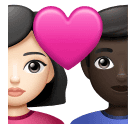 Пара з серцем-чоловік: світлий тон шкіри, жінка: темний тон шкіри для Huawei HarmonyOS 4.0