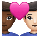 Couple avec cœur: Homme, Homme, Peau Moyennement Foncée, Peau Claire