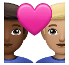 Couple avec cœur: Homme, Homme, Peau Moyennement Foncée, Peau Moyennement Claire