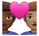 Couple avec cœur: Homme, Homme, Peau Moyennement Foncée, Peau Moyenne