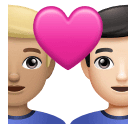 Couple avec cœur: Homme, Homme, Peau Moyennement Claire, Peau Claire