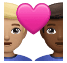 Couple avec cœur: Homme, Homme, Peau Moyennement Claire, Peau Moyennement Foncée