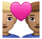 Couple avec cœur: Homme, Homme, Peau Moyennement Claire, Peau Moyenne
