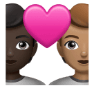 Couple avec cœur: Personne, Personne, Peau Foncée, Peau Moyenne