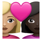 Couple avec cœur: Femme, Femme, Peau Moyennement Claire, Peau Foncée