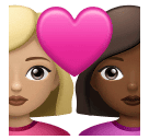 Couple avec cœur: Femme, Femme, Peau Moyennement Claire, Peau Moyennement Foncée