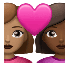 Couple avec cœur: Femme, Femme, Peau Moyenne, Peau Moyennement Foncée