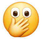 Visage Avec Les Yeux Ouverts Et Une Main Sur La Bouche