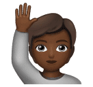 Человек с поднятой рукой: темный тон кожи для Huawei HarmonyOS 4.0