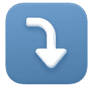 Стрелка вправо с поворотом вниз для Huawei HarmonyOS 4.0