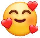 Улыбающееся лицо с сердечками для Huawei HarmonyOS 4.0