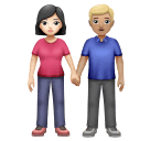 Femme Et Homme Se Tenant La Main: Peau Claire, Peau Moyennement Claire