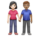 Femme Et Homme Se Tenant La Main: Peau Claire, Peau Moyenne
