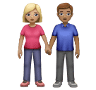 Femme Et Homme Se Tenant La Main: Peau Moyennement Claire, Peau Moyenne