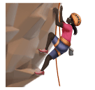 Женщина взбирается по скале: очень темный тон кожи для Huawei HarmonyOS 4.0