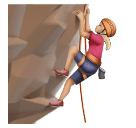 Женщина взбирается по скале: светлый тон кожи для Huawei HarmonyOS 4.0