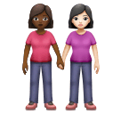 Deux Femmes Se Tenant La Main: Peau Moyennement Foncée, Peau Claire