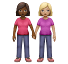 Deux Femmes Se Tenant La Main: Peau Moyennement Foncée, Peau Moyennement Claire