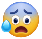 Anxious Face with Sweat for Huawei HarmonyOS 5.0