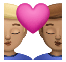 Поцілунок: чоловік чоловік світлий тон шкіри середній тон шкіри для Huawei HarmonyOS 5.0