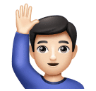 Man Raising Hand: Light Skin Tone for Huawei HarmonyOS 5.0