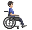 Homem em cadeira de rodas manual virado para a direita: tom de pele claro para Huawei HarmonyOS 5.0