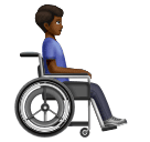 Homem em cadeira de rodas manual virado para a direita: tom de pele médio-escuro para Huawei HarmonyOS 5.0