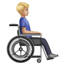 Homem em cadeira de rodas manual virado para a direita: tom de pele médio-claro para Huawei HarmonyOS 5.0