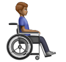 Homem em cadeira de rodas manual virado para a direita: tom de pele médio para Huawei HarmonyOS 5.0