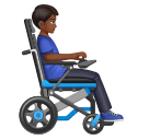 Homem em cadeira de rodas motorizada virado para a direita: tom de pele médio-escuro para Huawei HarmonyOS 5.0