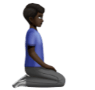 Homem ajoelhado virado para a direita: tom de pele escuro para Huawei HarmonyOS 5.0