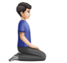 Homem ajoelhado virado para a direita: tom de pele claro para Huawei HarmonyOS 5.0