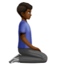 Homem ajoelhado virado para a direita: tom de pele médio-escuro para Huawei HarmonyOS 5.0