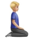 <p>Чоловік на колінах: відтінок шкіри середньо світлий, обличчям вправо</p> для Huawei HarmonyOS 5.0