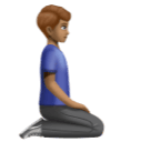 <p>Чоловік, що стоїть на колінах: середній відтінок шкіри, дивиться праворуч</p> для Huawei HarmonyOS 5.0