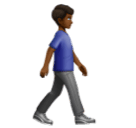 Homem caminhando de frente para a direita: tom de pele médio-escuro para Huawei HarmonyOS 5.0