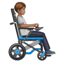 Pessoa em cadeira de rodas motorizada voltada para a direita: tom de pele médio para Huawei HarmonyOS 5.0